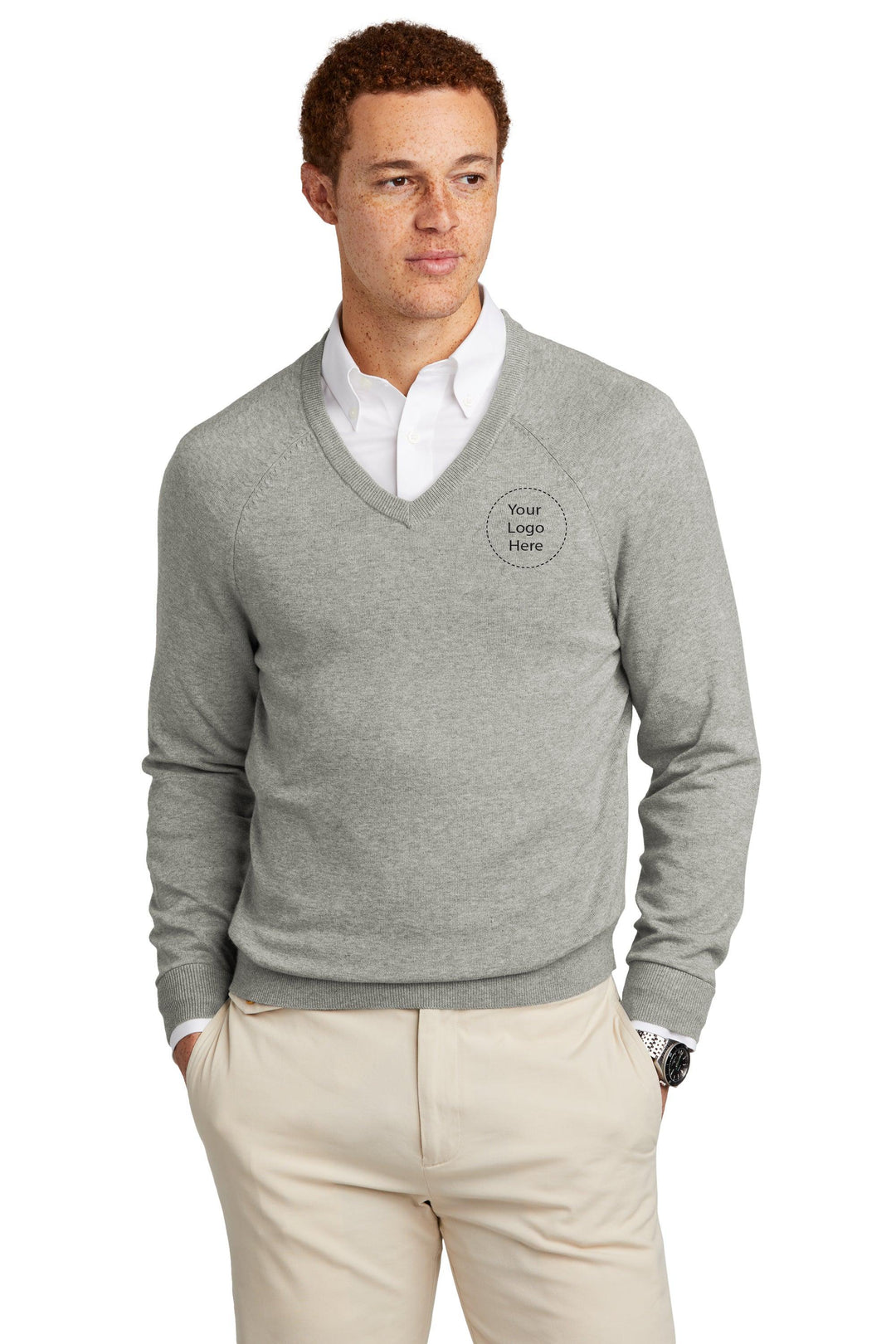 Keller Williams NEW KW-BB18400 Brooks Brothers® Cotton Stretch V-Neck Sweater 