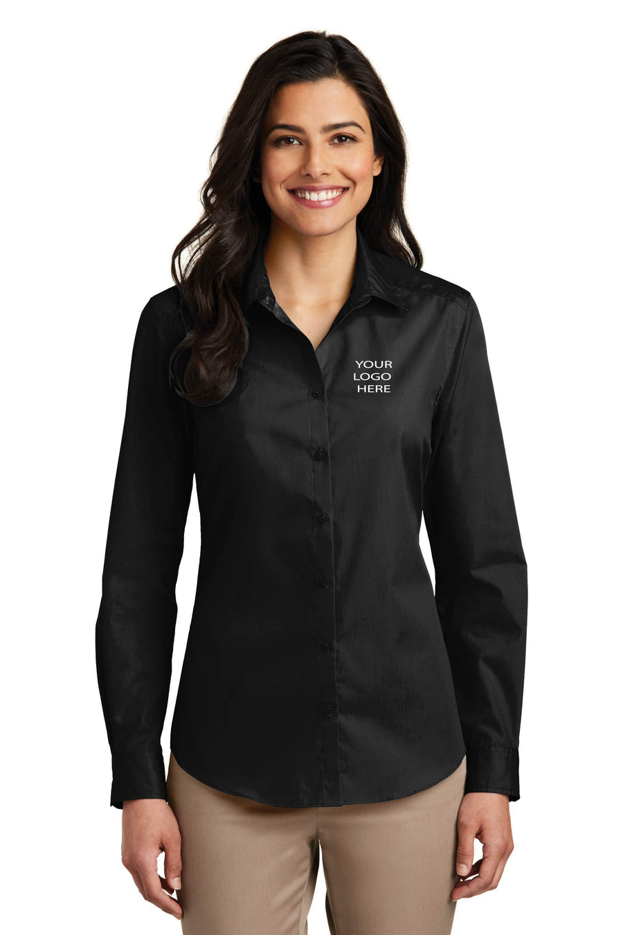 Ralph Lauren Poplin Shirt, KW-SMLW100 Ladies PA Long Sleeve Carefree Polo Poplin Shirt