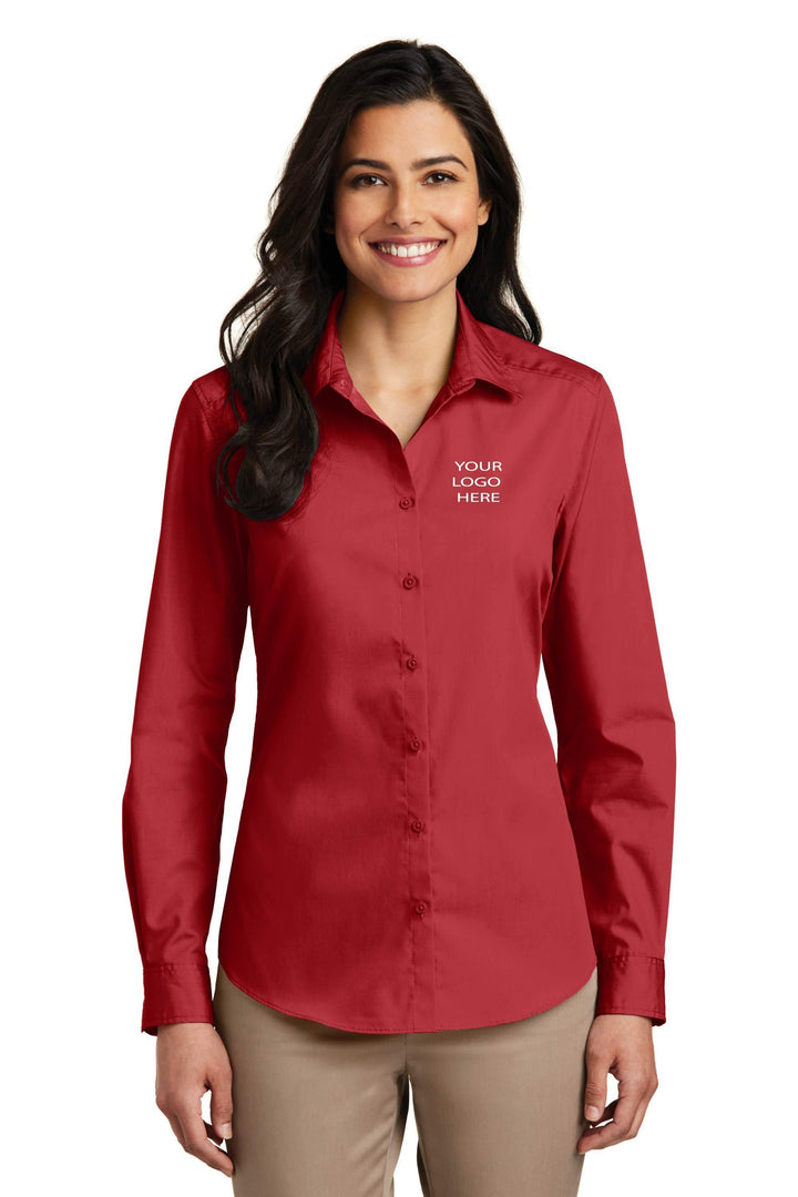 Ralph Lauren Poplin Shirt, KW-SMLW100 Ladies PA Long Sleeve Carefree Polo Poplin Shirt