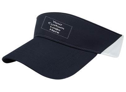 Custom Visor Hats, KW-FH367 Visor Pearl Nylon Performance Fabric with Mesh Back Logo