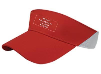 Custom Visor Hats, KW-FH367 Visor Pearl Nylon Performance Fabric with Mesh Back Logo