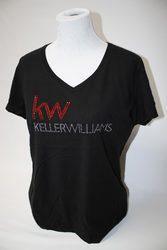 Ladies v Neck T Shirt, KW-SMBC6405-9" Bling Ladies Cotton V-Neck T-Shirt